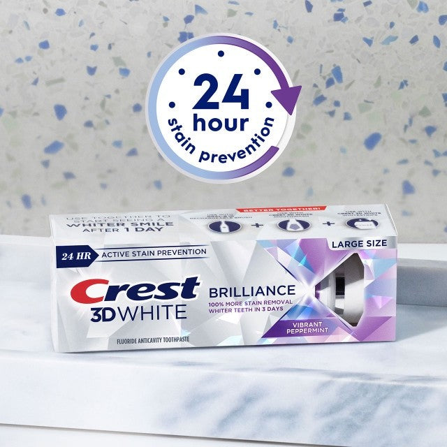 Ready Stock Crest 3D White Brilliance Toothpaste 4.6 Oz Whitening