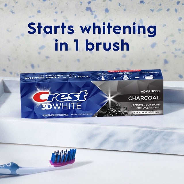 Ready Stock Crest 3D White Whitening Toothpaste 3.3 OZ Advanced Charcoal