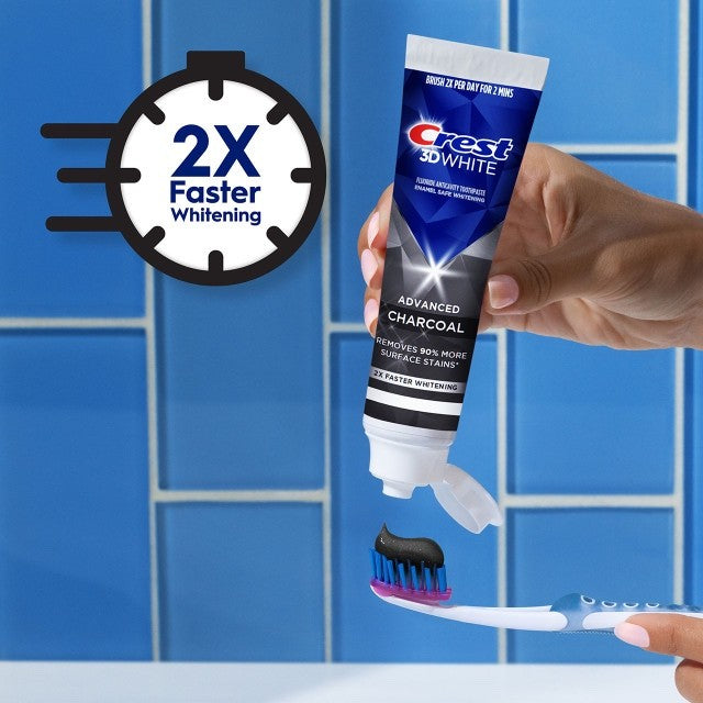 Ready Stock Crest 3D White Whitening Toothpaste 3.3 OZ Advanced Charcoal